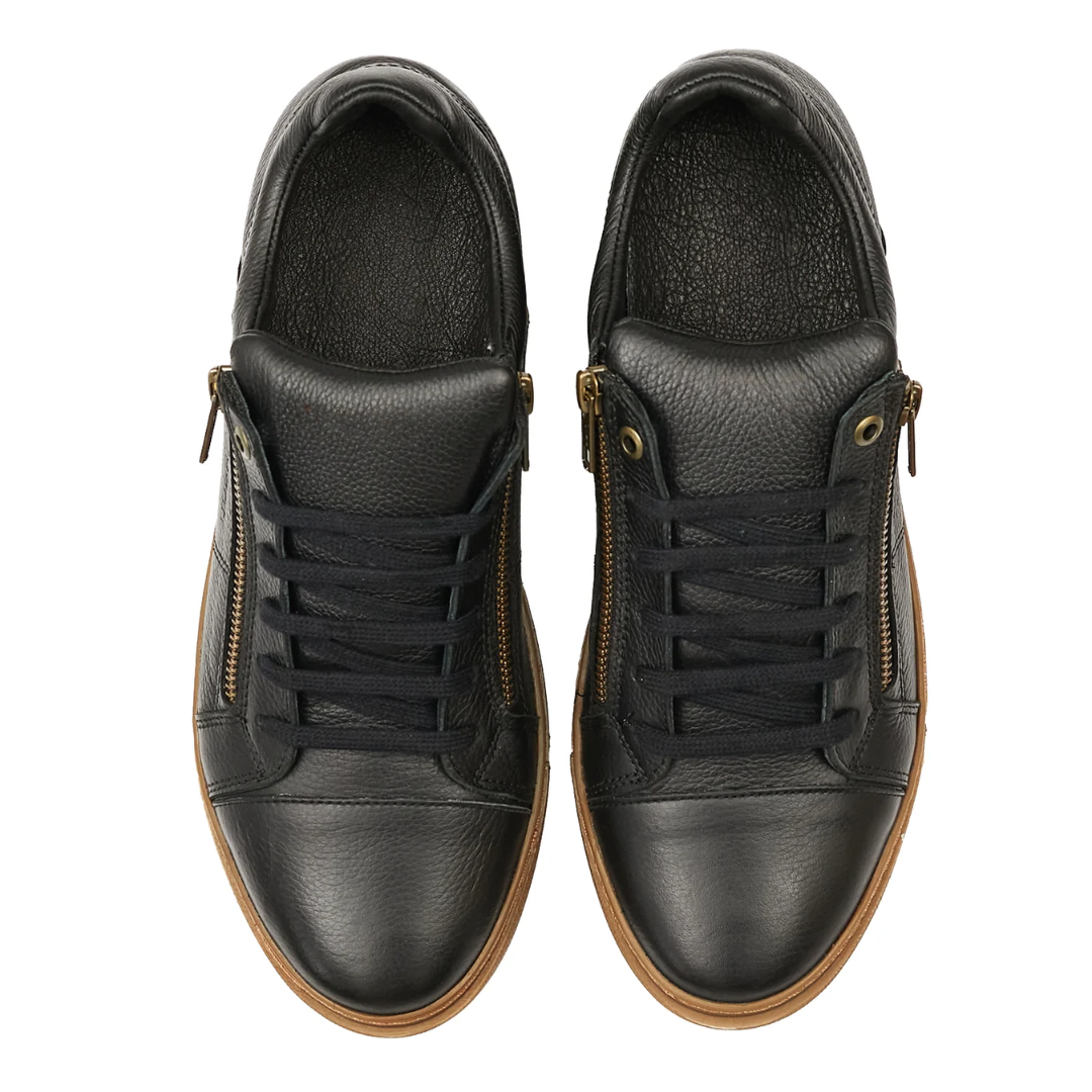 Zapatillas de cuero con cremallera