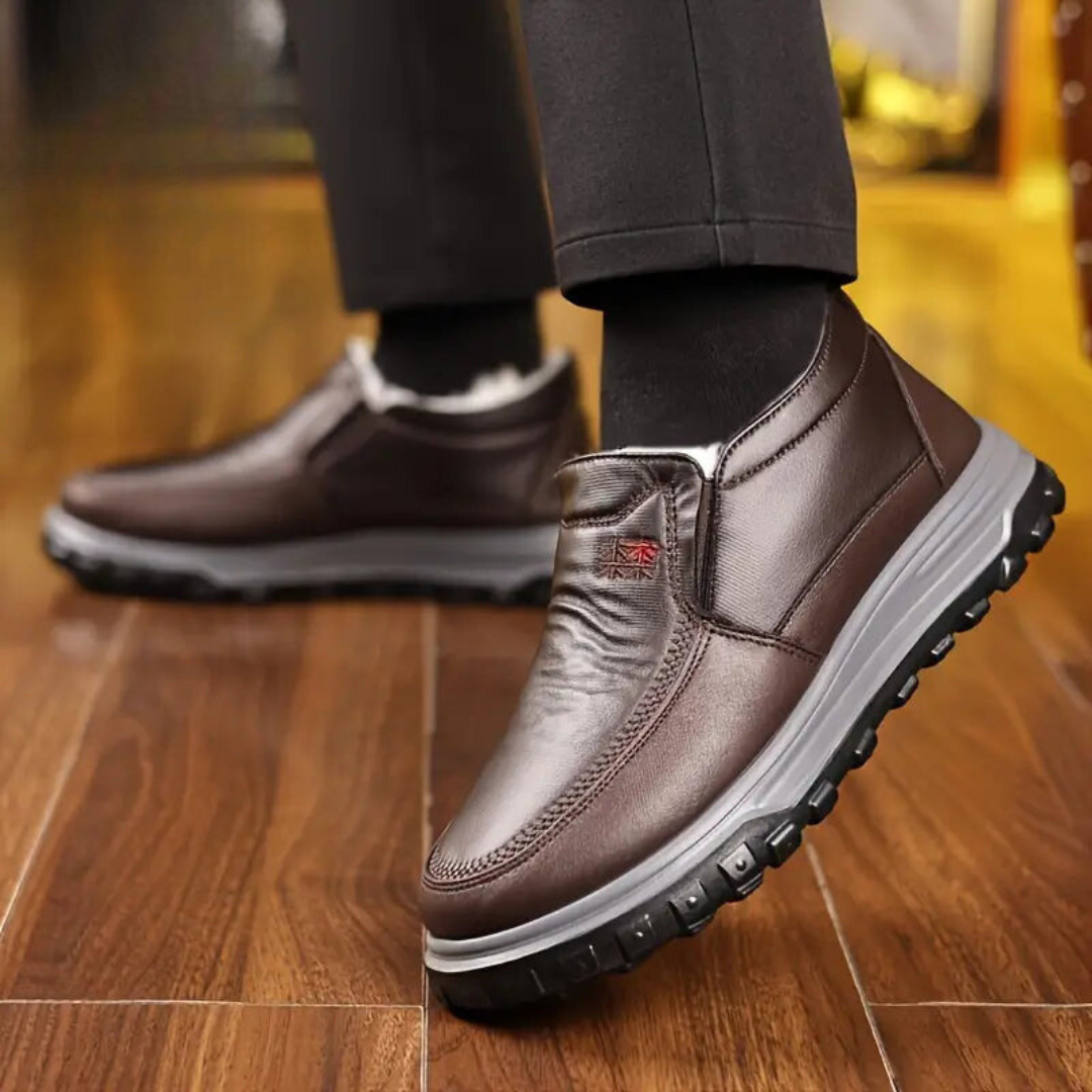 Mocasines ergonómicos de cuero para hombre con forro polar®