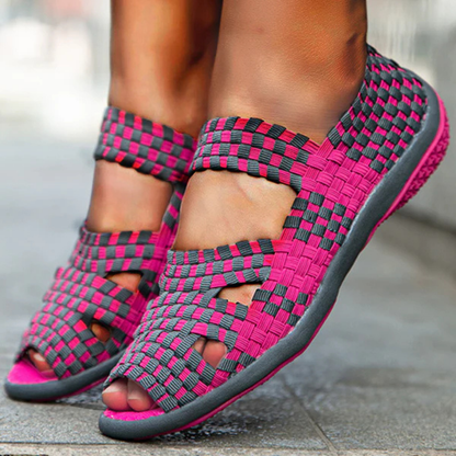 sandalias casual ergonómicas con tira elástica para mujer