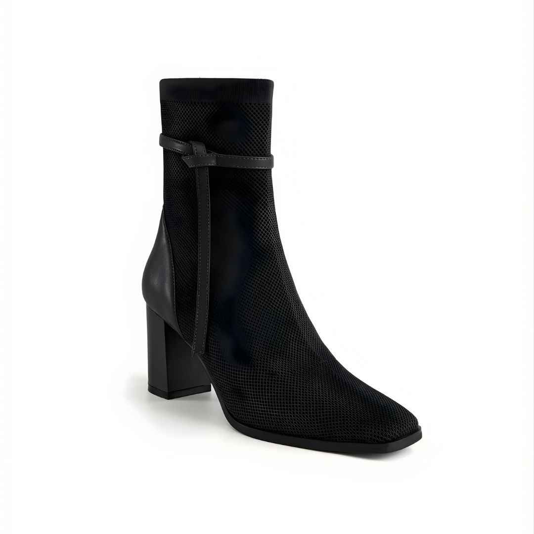 Botines AmberGlow de Tacón con Punta Cuadrada Para Mujer