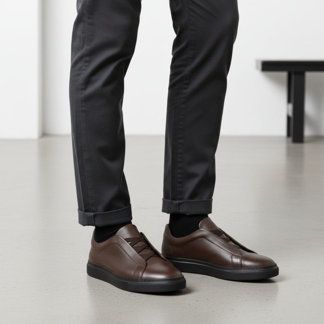 Zapatilla Casual de Piel con Elástico®