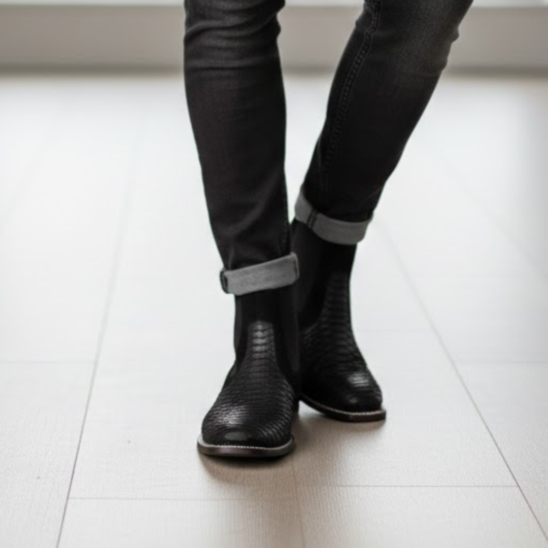 Bota de Estilo Vaquero con Textura y Diseño Anatómico Para Hombre®
