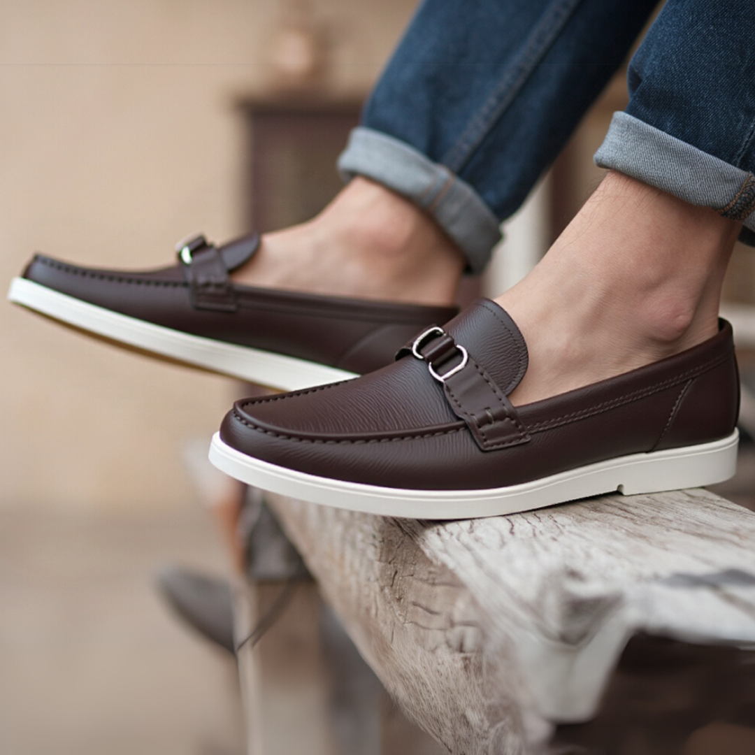Mocasines de Cuero con Suela Ergonómica para Hombre®