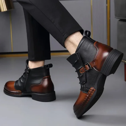 Botas de Caña Corta en Cuero Genuino para Hombre con Acabado Premium