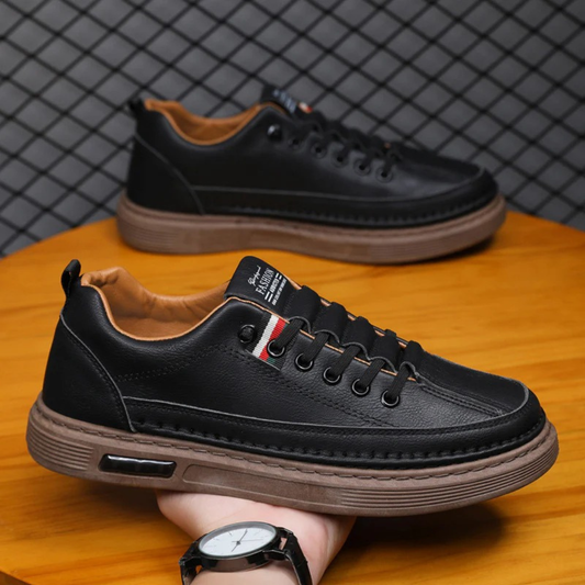 Zapatillas casuales de cuero genuino con suela flexible para hombre®