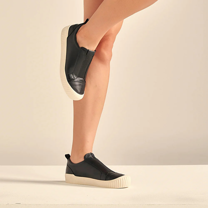 Zapatillas Sin Cordones de Cuero para Mujer