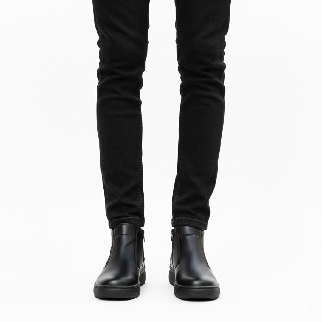 Botas de invierno de piel con cremallera para hombre®