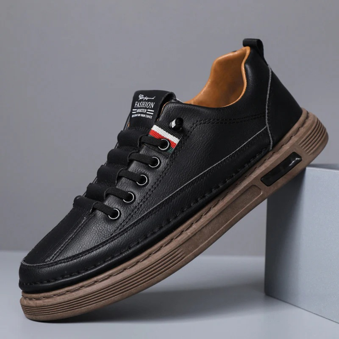 Zapatillas casuales de cuero genuino con suela flexible para hombre®
