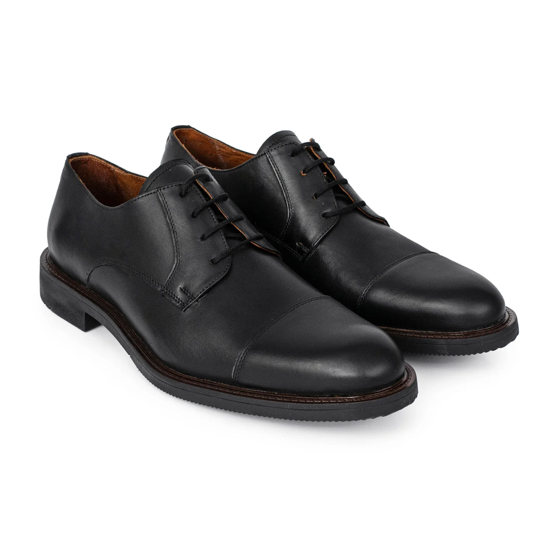 Calzado Ejecutivo Diseño Clásico en Cuero Negro Para Hombre®