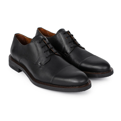 Calzado Ejecutivo Diseño Clásico en Cuero Negro Para Hombre®