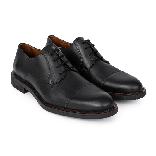 Calzado Ejecutivo Diseño Clásico en Cuero Negro Para Hombre®