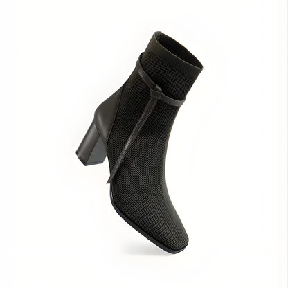 Botines AmberGlow de Tacón con Punta Cuadrada Para Mujer