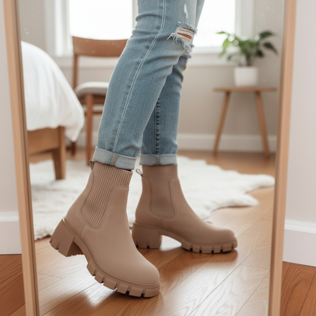 Botines Elásticos de Plataforma con Suela Resistente para mujer