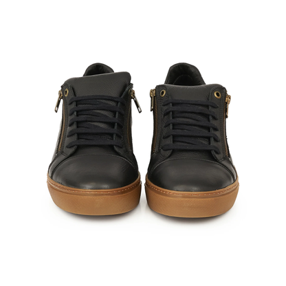 Zapatillas de cuero con cremallera