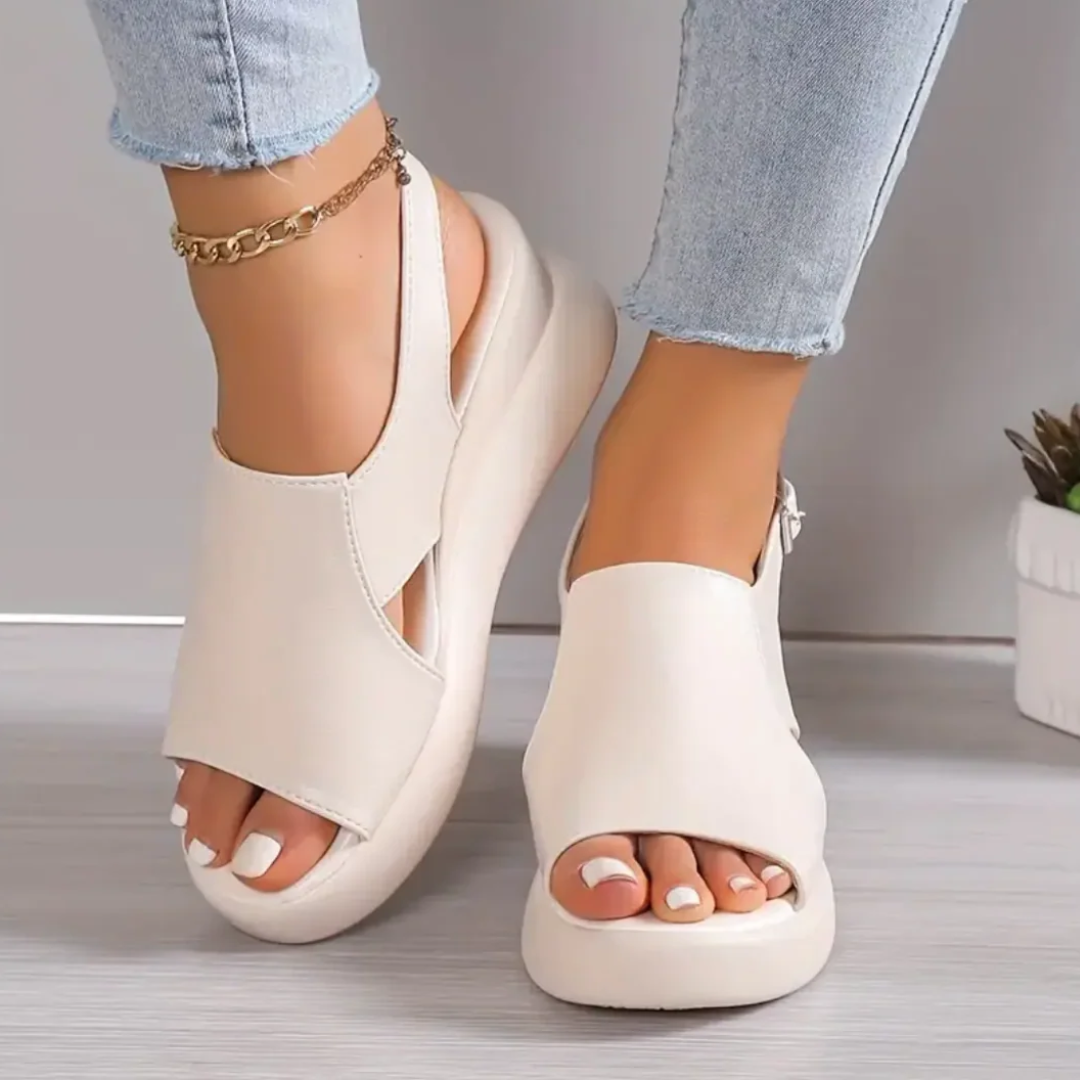 Sandalias Ortopédicas Abiertas con Plataforma y Doble Ajuste
