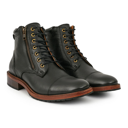 Botas casuales vintage con cierre ajustable para hombre