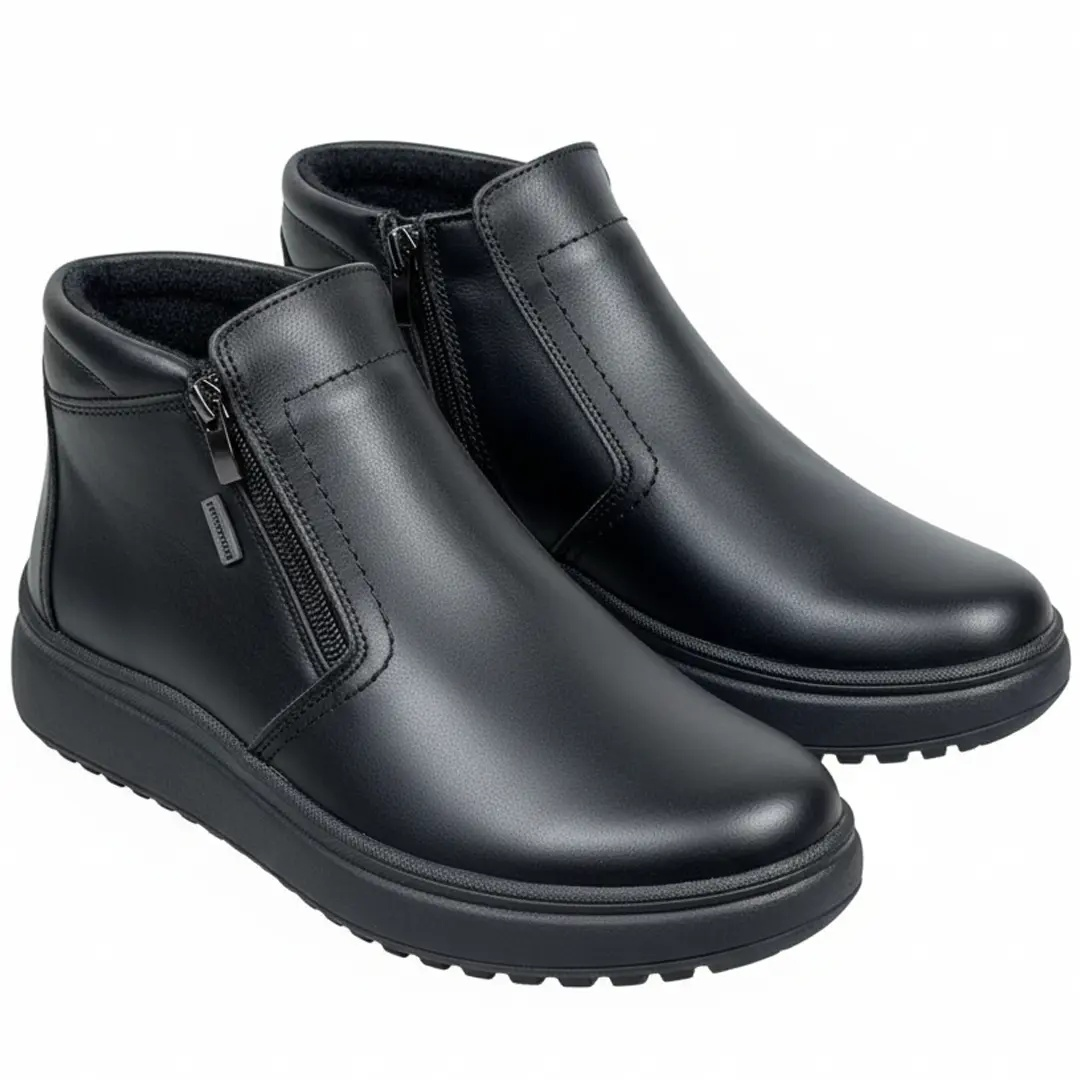Botas de invierno de piel con cremallera para hombre®