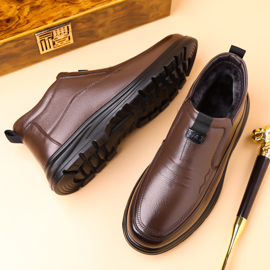 Zapato de Cuero Premium con Interior Térmico para Hombre