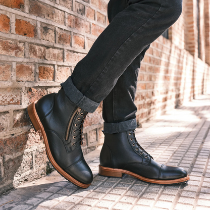 Botas casuales vintage con cierre ajustable para hombre
