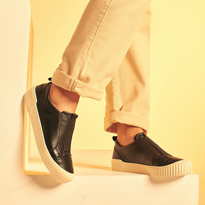 Zapatillas Sin Cordones de Cuero para Mujer