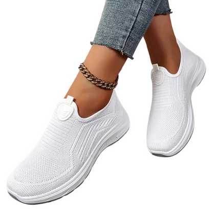 Zapatos de malla transpirables sin cordones para mujer