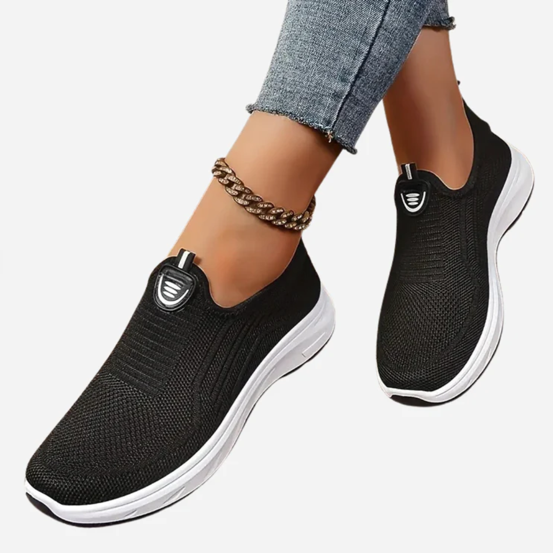 Zapatos de malla transpirables sin cordones para mujer