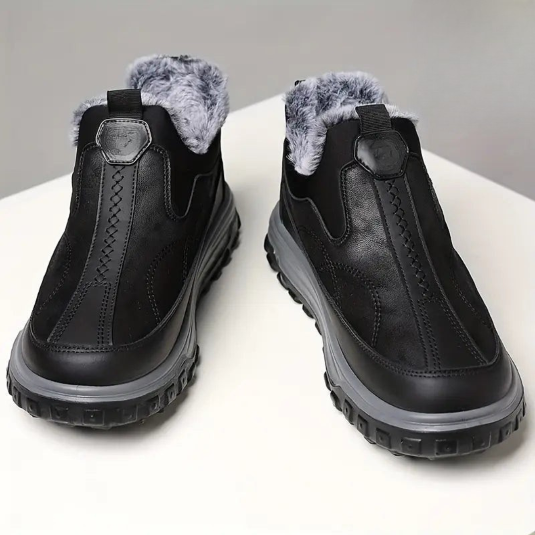 Botas de cuero con forro de lana para hombre