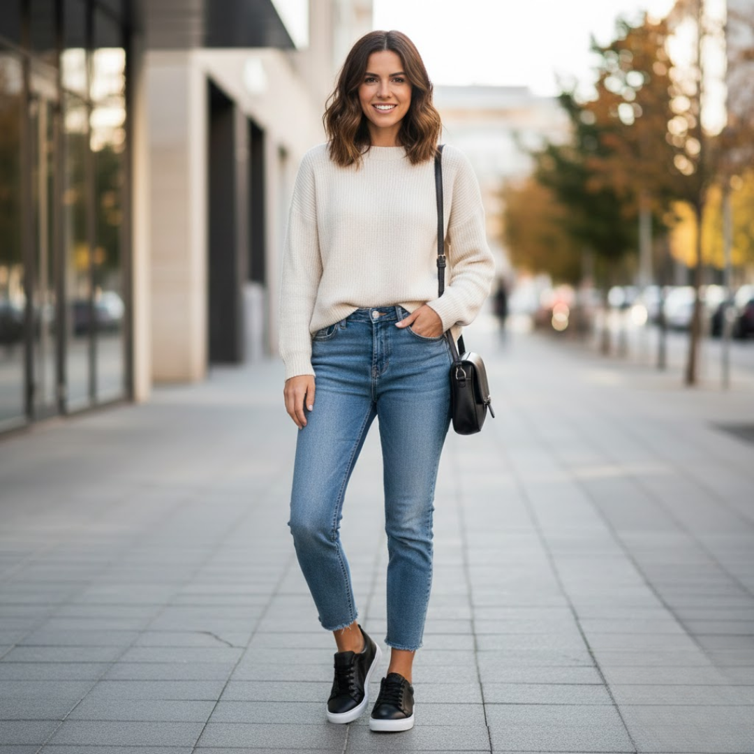 Zapatilla de  Cuero con Estilo Urbano para Mujer®