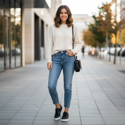 Zapatilla de  Cuero con Estilo Urbano para Mujer®