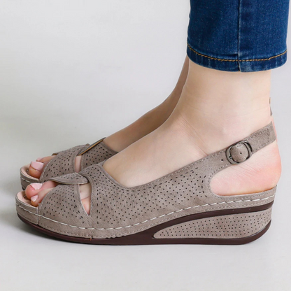 Sandalias Ligeras en Cuero con Suela Ergonómica para Mujer