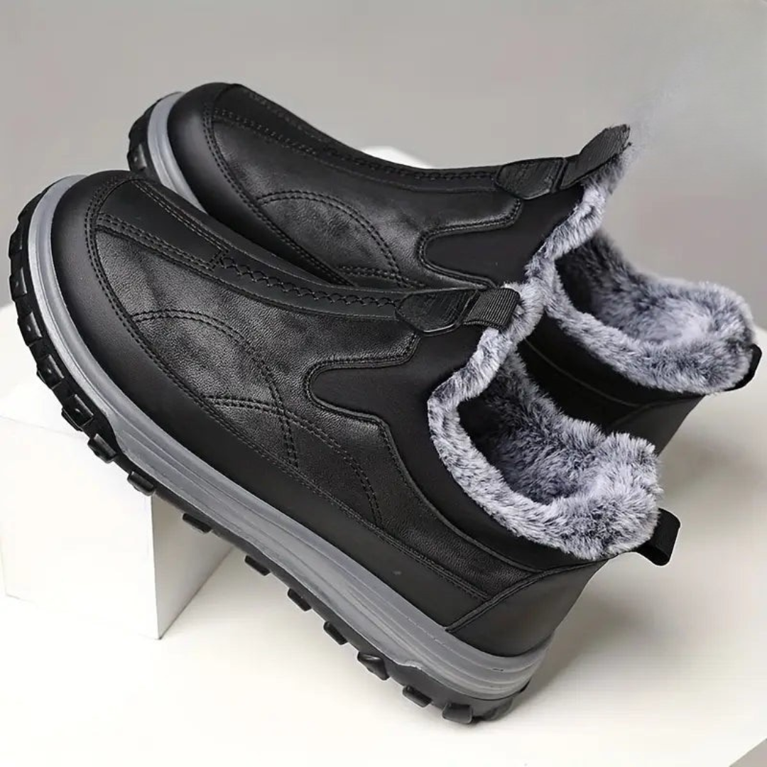 Botas de cuero con forro de lana para hombre