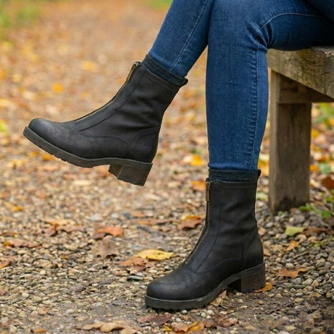 Botines de Tacón con Cremallera Frontal para Mujer®