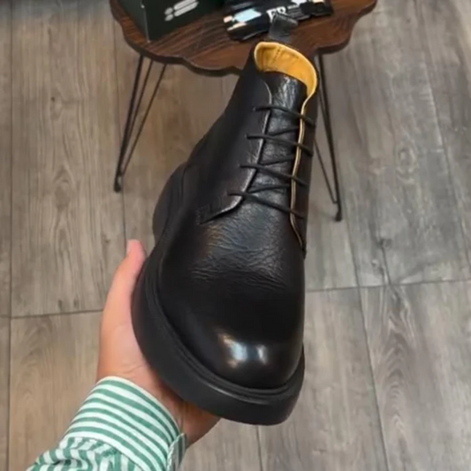 Botas de Cuero de Textura Rugosa para Hombre®