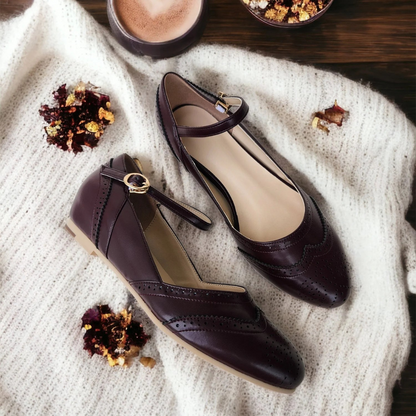 Bailarinas de mujer de diseño vintage con perforaciones