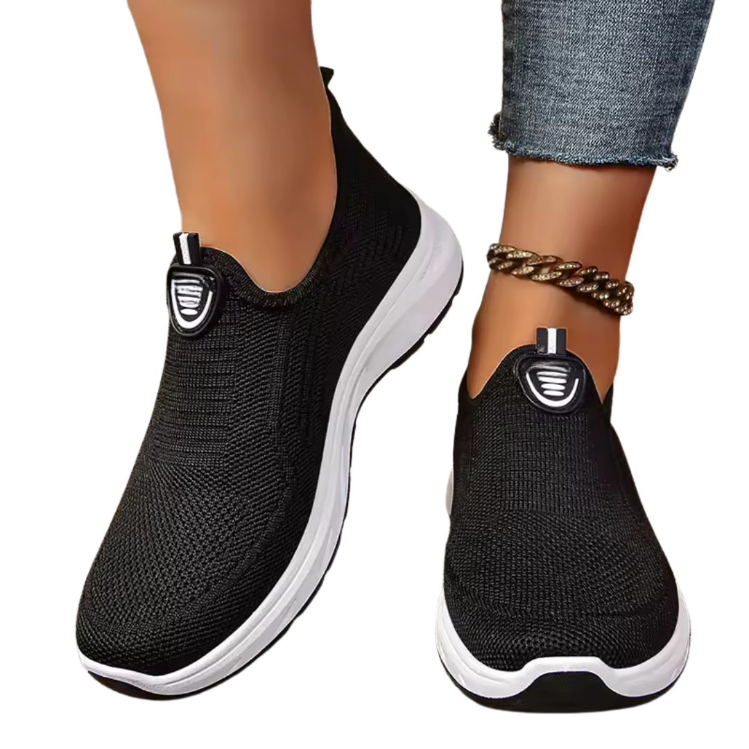 Zapatos de malla transpirables sin cordones para mujer