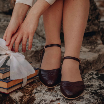 Bailarinas de mujer de diseño vintage con perforaciones