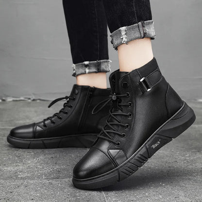 Botas de Cuero Negro para Hombres®